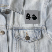 BerkhouseSnyder Heads Up Logo Ontwerp Knop Vierkante Button 5,1 Cm (In situ)