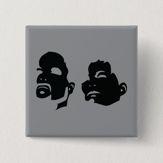 BerkhouseSnyder Heads Up Logo Ontwerp Knop Vierkante Button 5,1 Cm (Voorkant)