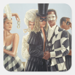 Berkley Hotel Mural - 1 Vierkante Sticker