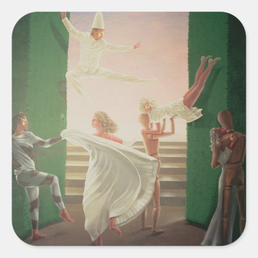 Berkley House Murals - 3 Vierkante Sticker (Voorkant)