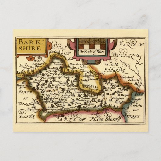 Berkshire Barkshire County Engeland Antiquarische  Briefkaart (Voorkant)