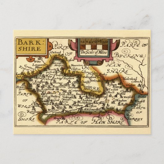 Berkshire Barkshire County Engeland Antiquarische  Briefkaart (Voorkant)
