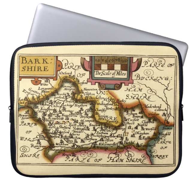 Berkshire Barkshire County Engeland Antiquarische  Laptop Sleeve (Voorkant)