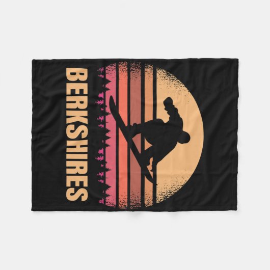 Berkshires Machusetts Snowboarding Outdoor Ma 80s Fleece Deken (Voorkant (Horizontaal))