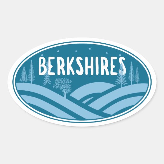 Berkshires Massachusetts Buiten Ovale Sticker (Voorkant)