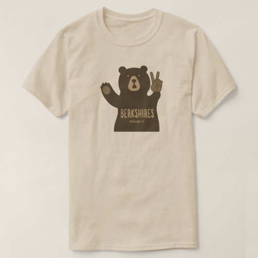 Berkshires Massachusetts Peace Bear T-shirt (Design voorkant)