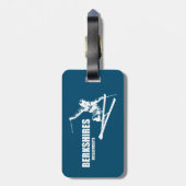 Berkshires Massachusetts Skier Bagagelabel (Achterkant verticaal)