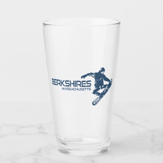 Berkshires Massachusetts Snowboarder Glas (Voorkant)