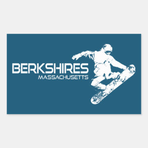 Berkshires Massachusetts Snowboarder Rechthoekige Sticker