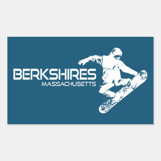 Berkshires Massachusetts Snowboarder Rechthoekige Sticker (Voorkant)