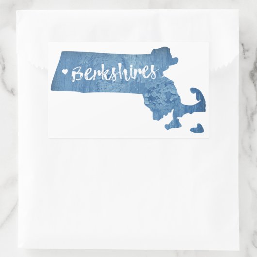 Berkshires Massachusetts Wood Grain Rechthoekige Sticker (Tas)