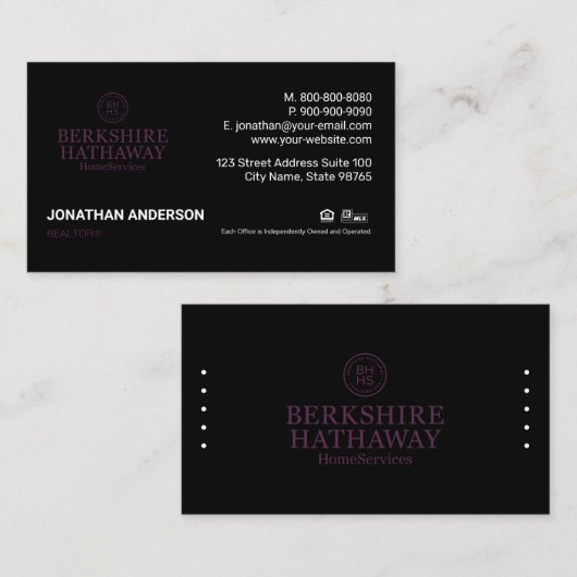 Berkshite Hathaway Visitekaartje (Voorkant / Achterkant)