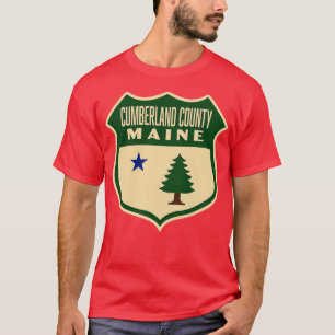 Berland County Maine Retro Pine Tree Schild Groen T-shirt