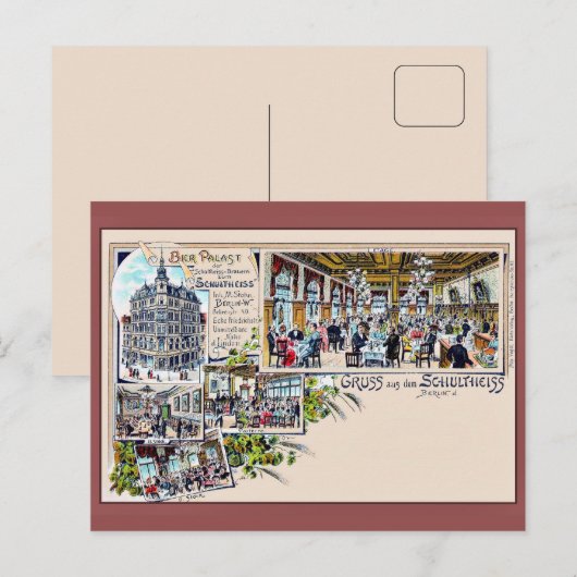  Berlijn 1890 Beer Palace Litho Briefkaart (Voorkant / Achterkant)