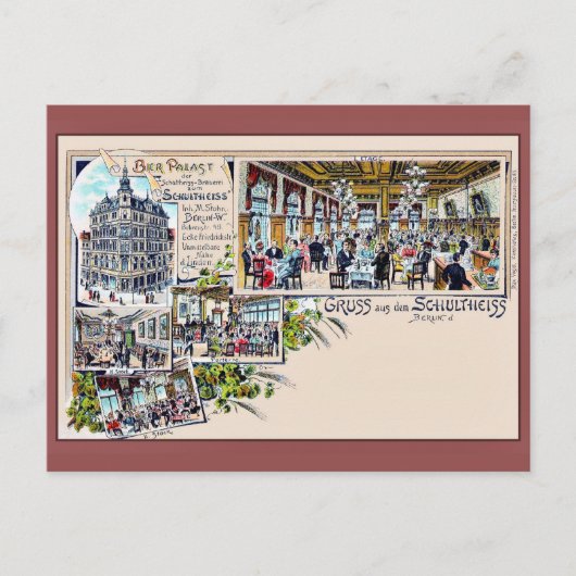 Berlijn 1890 Beer Palace Litho Briefkaart (Voorkant)