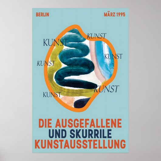 Berlijn 1995 Kunsttentoonstelling Poster Abstract (Voorkant)