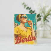 Berlijn 50s retro briefkaart (Staand voorkant)