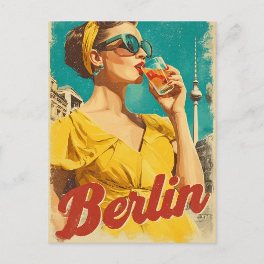 Berlijn 50s retro briefkaart (Voorkant)