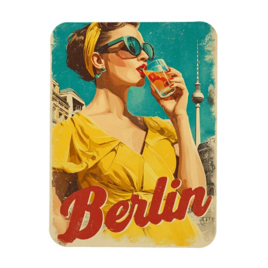 Berlijn 50s retro magneet (Verticaal)