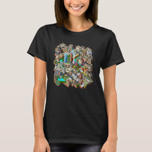 Berlijn 90s Retro Videospel Stadsbouw Kaart Spel T-shirt