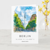Berlijn Aquarel 1 Kaart (Gele Bloem)