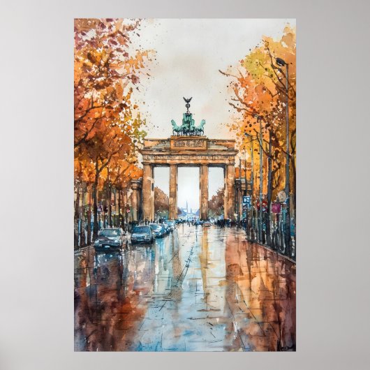 Berlijn Aquarel 3 Poster (Voorkant)