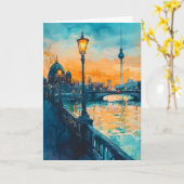 Berlijn Aquarel 4 Kaart (Gele Bloem)