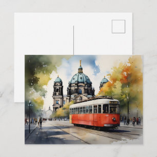 Berlijn aquarel kunst briefkaart