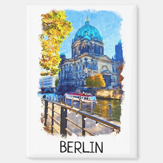 Berlijn Berliner Dom Waterverf Illustratie Magneet (Voorkant)