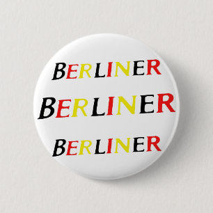 Berlijn, Berliner, Duitsland in de kleur van de vl Ronde Button 5,7 Cm