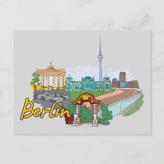 Berlijn, beroemde stad Duitsland Briefkaart (Voorkant)