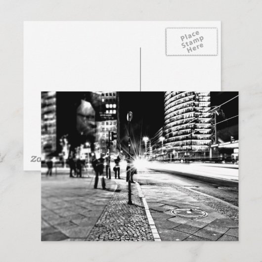 Berlijn bij nacht briefkaart (Voorkant / Achterkant)