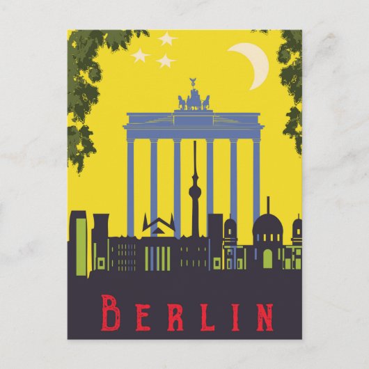 Berlijn, Brandenburgse poort, Duitsland Briefkaart (Voorkant)