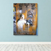 Berlijn camera Graffiti Straatkunst, echte wereld  Canvas Afdruk (Insitu (Houten vloer))