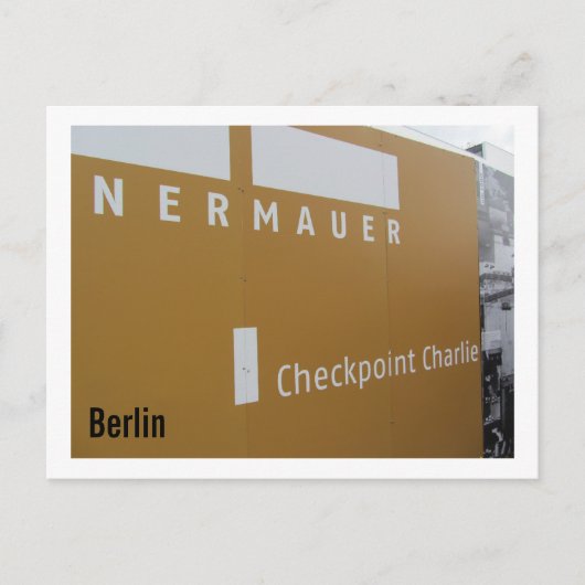 Berlijn Checkpoint Charlie Briefkaart (Voorkant)
