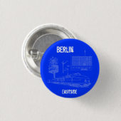 Berlijn DDR Design Ronde Button 3,2 Cm (Voorkant /achterkant)
