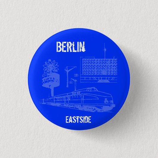 Berlijn DDR Design Ronde Button 3,2 Cm (Voorkant)