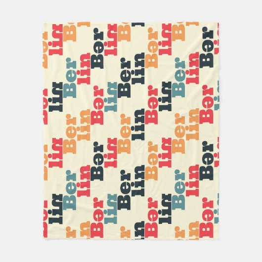 Berlijn Digitaal Creatief, Print Patroon. Fleece Deken (Voorkant)