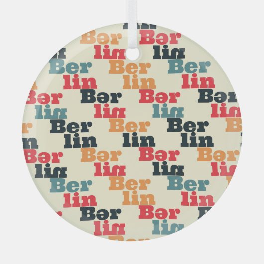 Berlijn Digitaal Creatief, Print Patroon. Glas Ornament (Voorkant)