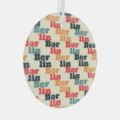 Berlijn Digitaal Creatief, Print Patroon. Glas Ornament (Voorkant Rechts)