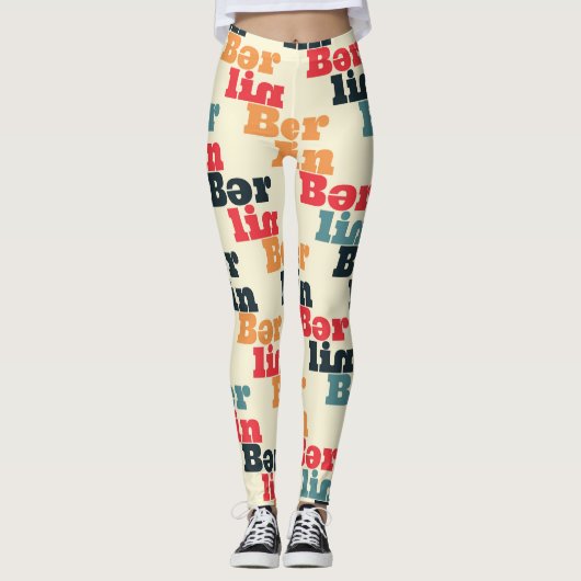 Berlijn Digitaal Creatief, Print Patroon. Leggings (Voorkant)