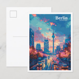 Berlijn Duitsland Art Vintage Travel Briefkaart
