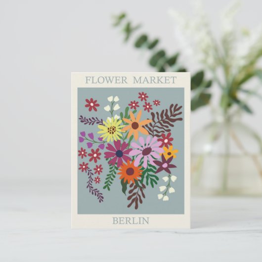  Berlijn Duitsland Bloemenmarkt Reizen Briefkaart (Staand voorkant)