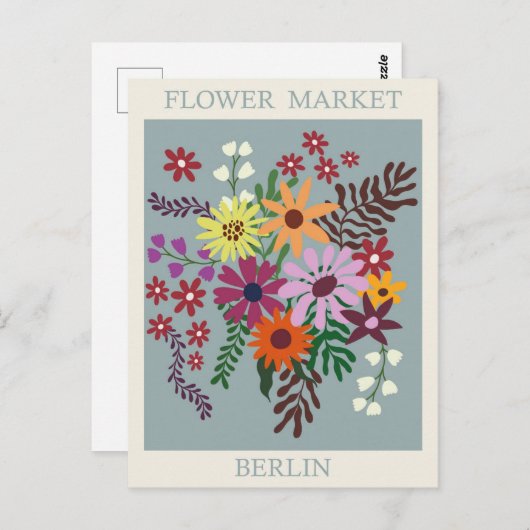  Berlijn Duitsland Bloemenmarkt Reizen Briefkaart (Voorkant / Achterkant)