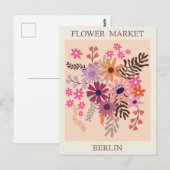 Berlijn Duitsland Bloemenmarkt Roze Reizen Briefkaart (Voorkant / Achterkant)