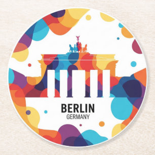 Berlijn Duitsland Brandenburger Tor abstracte reiz Ronde Kartonnen Onderzetter