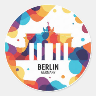 Berlijn Duitsland Brandenburger Tor abstracte reiz Ronde Sticker