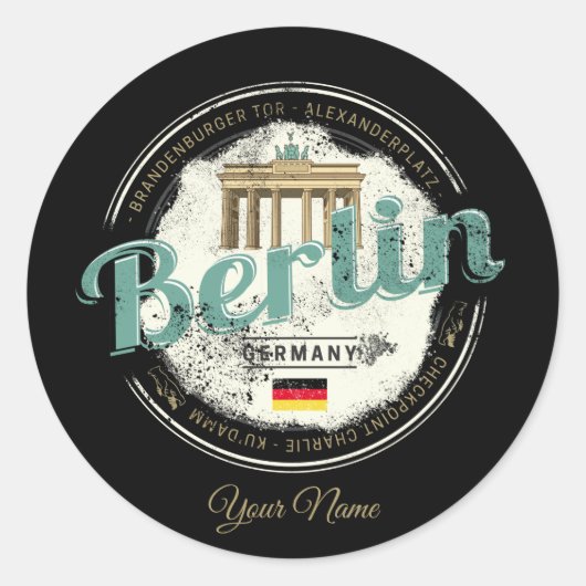 Berlijn Duitsland Brandenburger Tor  Souvenir Ronde Sticker (Voorkant)