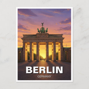 Berlijn Duitsland Brandenburger Tor sunset Travel Briefkaart