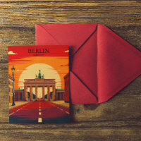 Berlijn Duitsland Brandenburgpoort Retro Reis Kuns